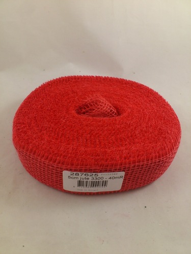 Jute 5 cm 40 m. briljant rood